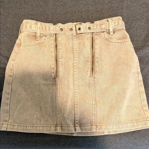 PacSun Tan Mini Skirt with Belt Details